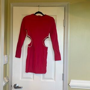 Red Dress With Side Openings Size Small New With Tags